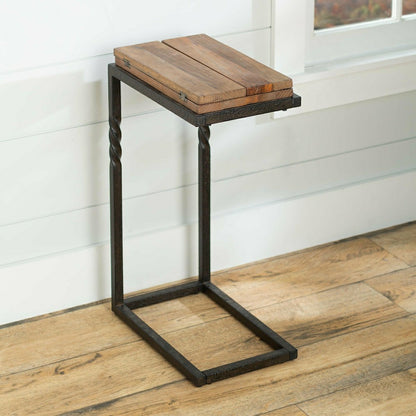 Deep Creek Pull-Up Table in Rustic Wood & Metal | Plow & Hearth