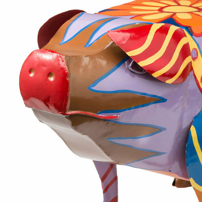 Colorful Folk Art Pig Side Table | Plow & Hearth