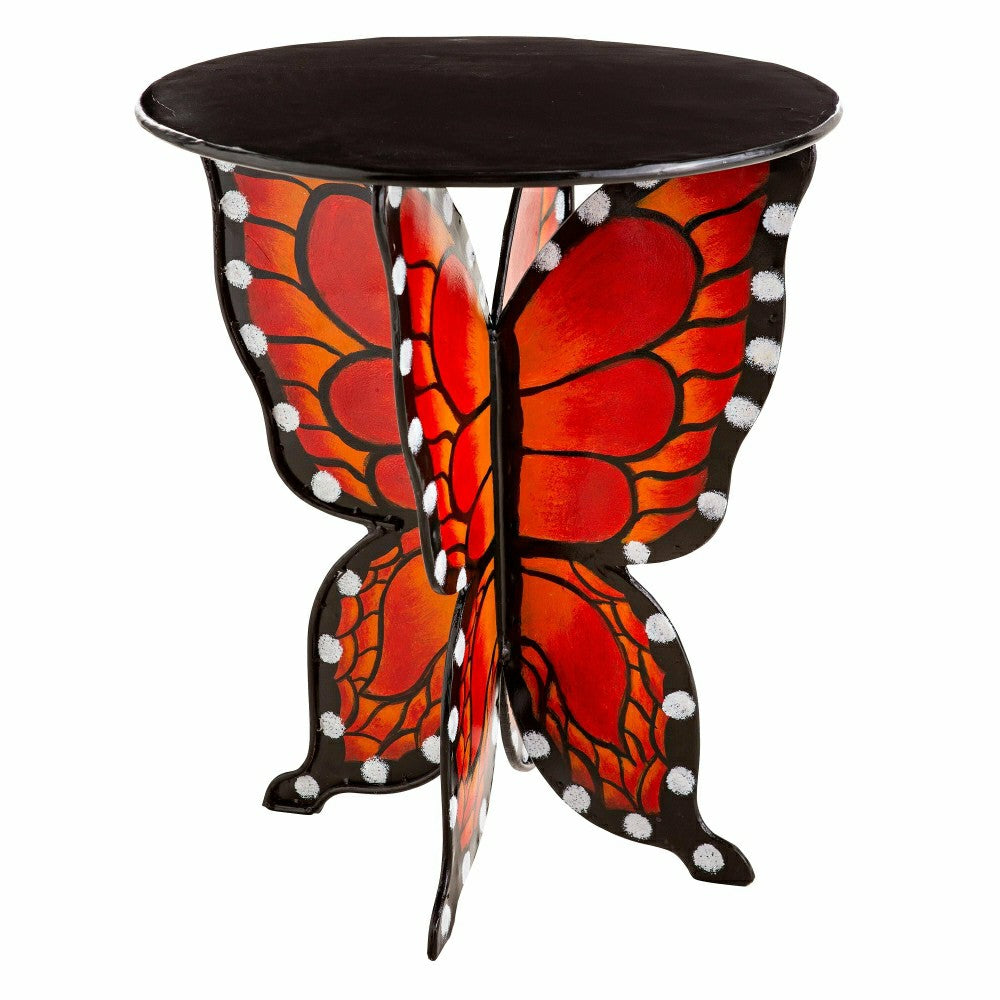Handcrafted Metal Monarch Butterfly Side Table | Plow & Hearth