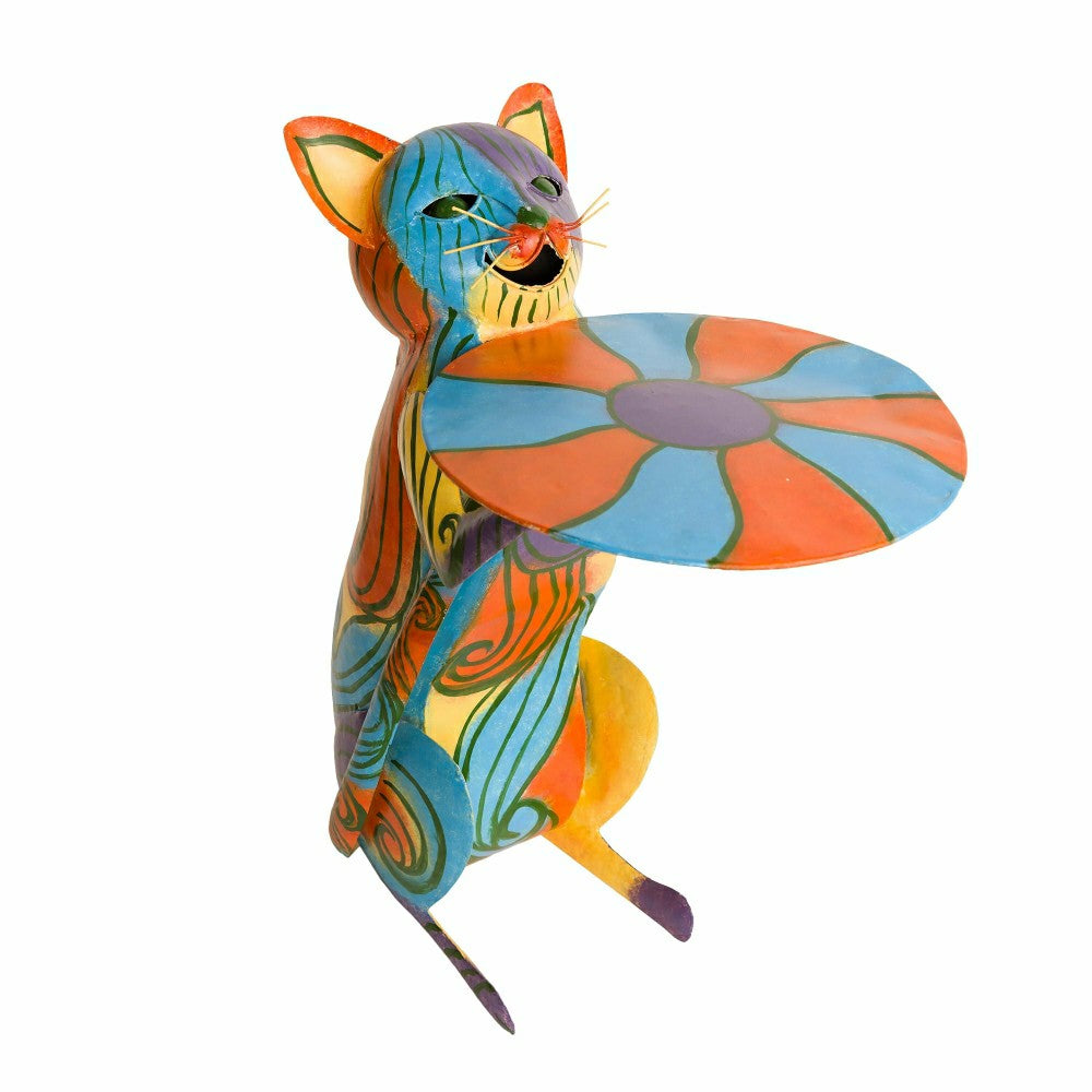 Colorful Metal Cat Side Table | Plow & Hearth