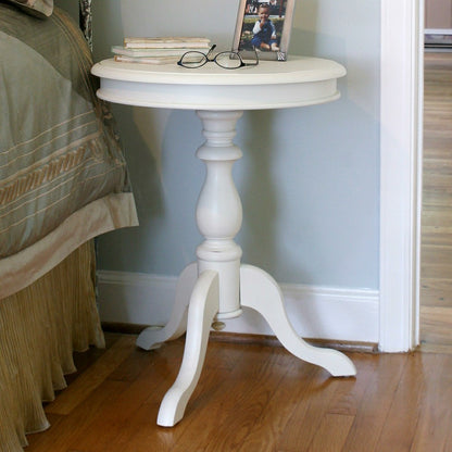Pedestal-Based Wooden Accent Table | Plow & Hearth