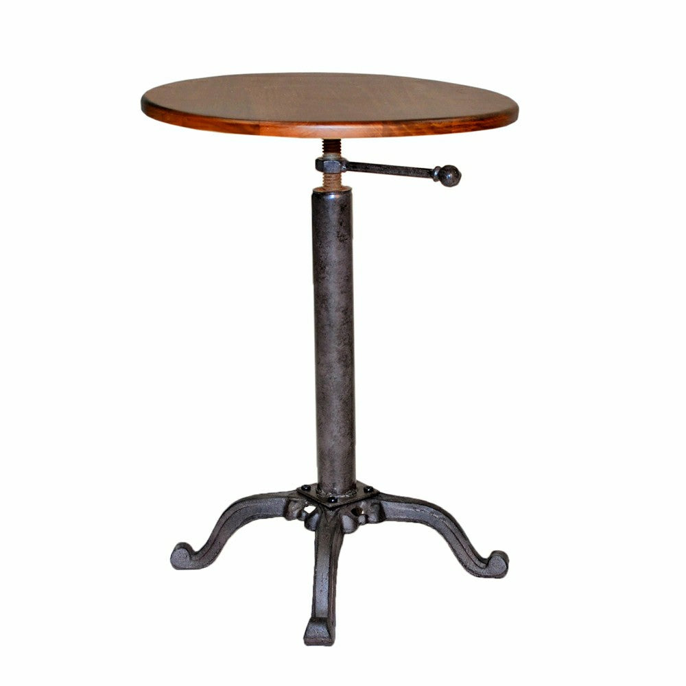 Adjustable Height Mango Wood and Metal Accent Table | Plow & Hearth