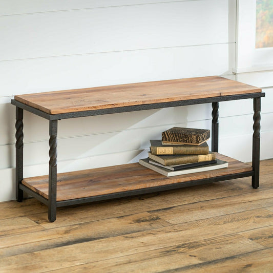 Deep Creek Bench/Table w/Metal Frame & Rustic Wood | Plow & Hearth
