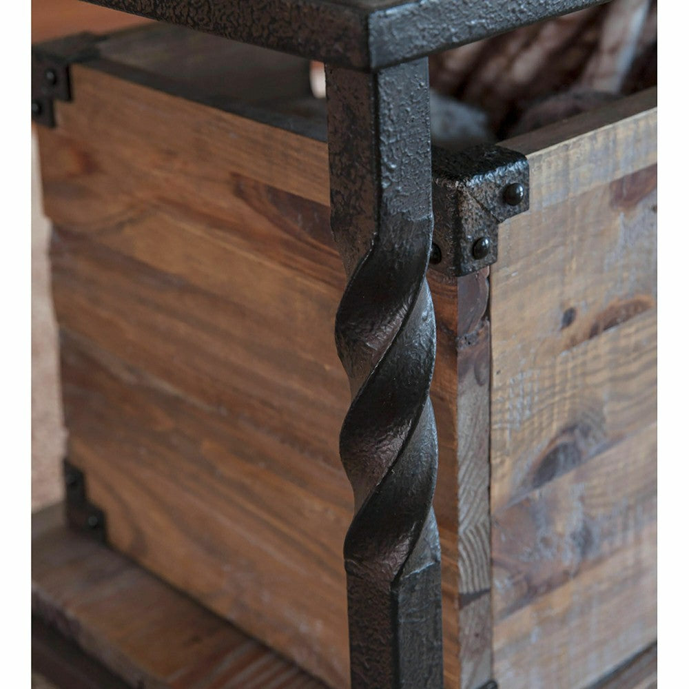 Deep Creek Bench/Table w/Metal Frame & Rustic Wood | Plow & Hearth