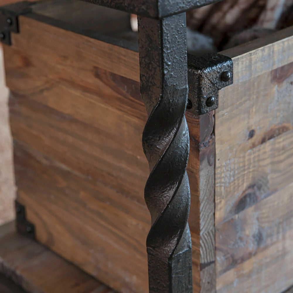 Deep Creek Bench/Table w/Metal Frame & Rustic Wood | Plow & Hearth