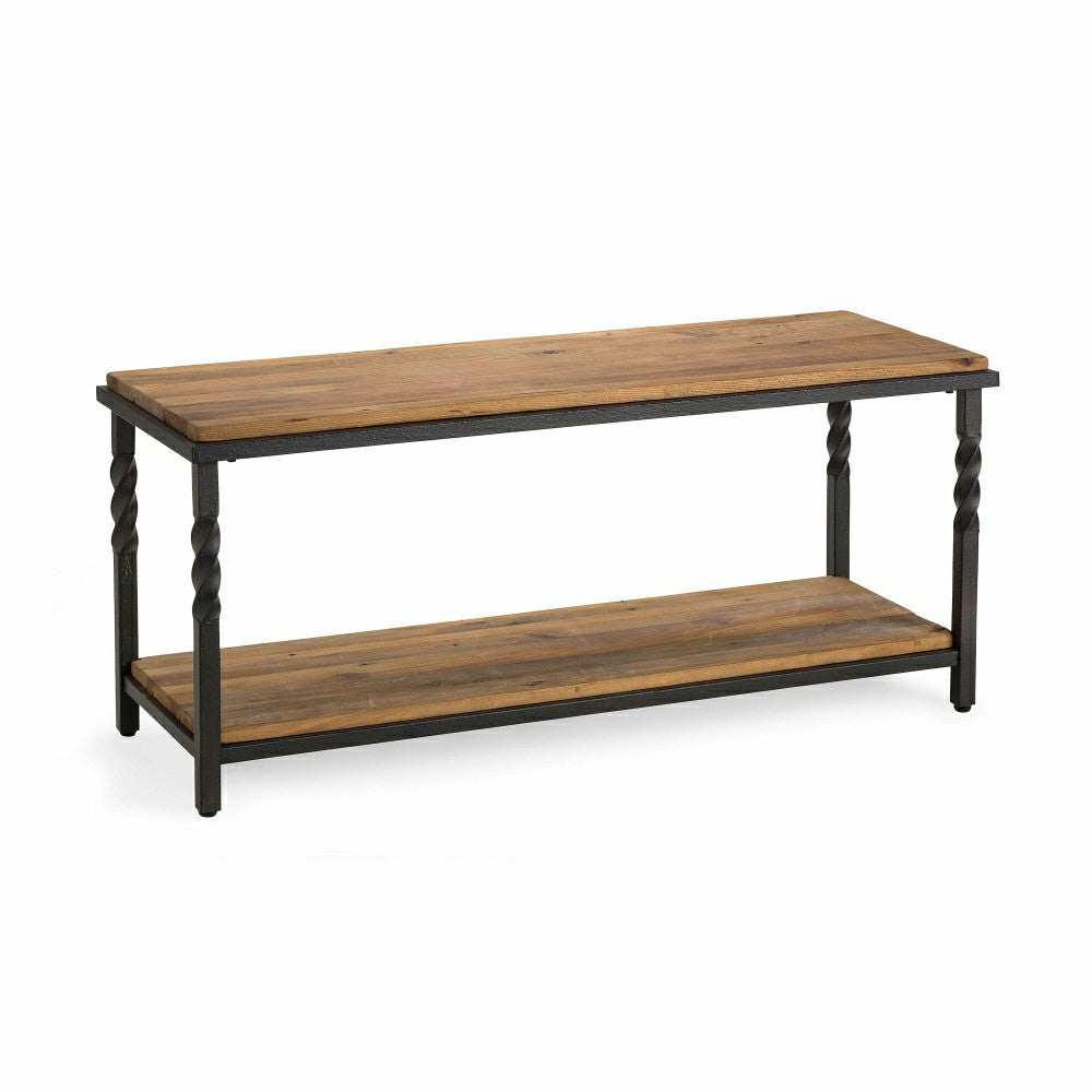 Deep Creek Bench/Table w/Metal Frame & Rustic Wood | Plow & Hearth