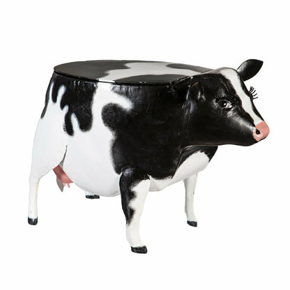 Recycled Metal Cow Table With Storage | Plow & Hearth