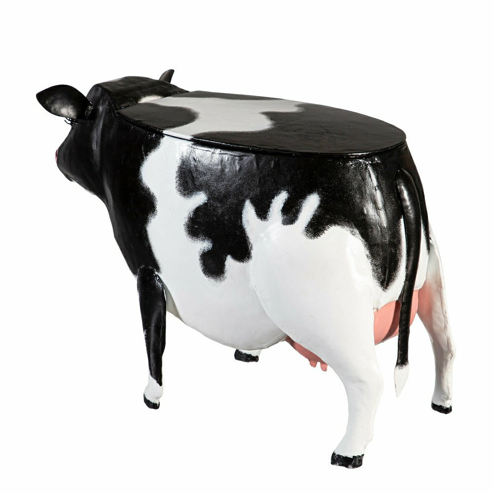 Recycled Metal Cow Table With Storage | Plow & Hearth