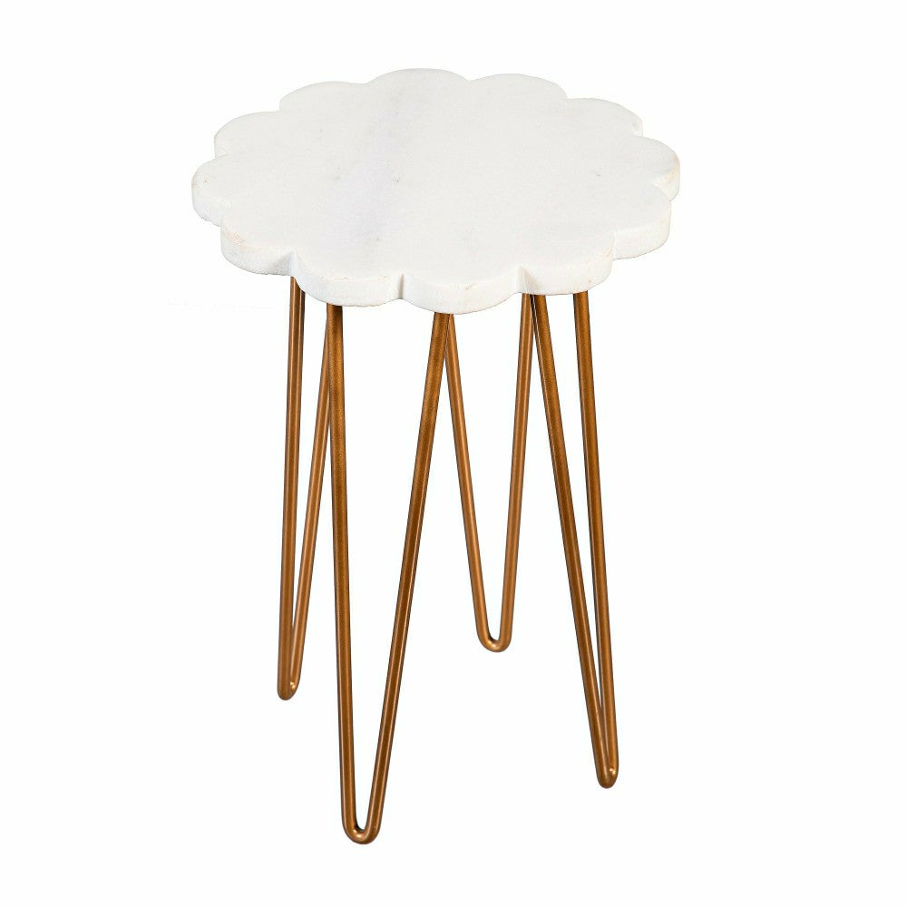 White Granite Plant Stand with Metal Legs | Plow & Hearth