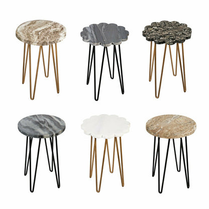 White Granite Plant Stand with Metal Legs | Plow & Hearth