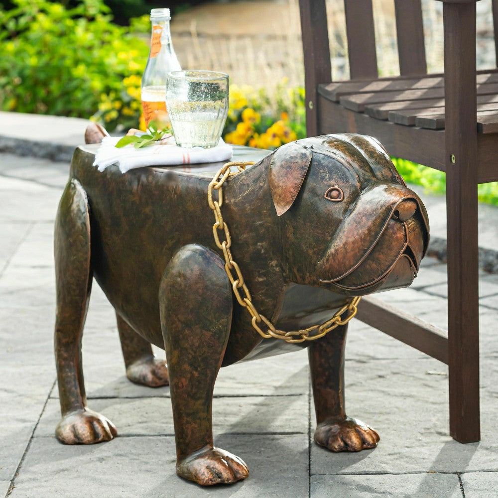 Handmade Metal Pit Bull Table | Plow & Hearth