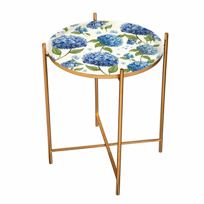 VivaStyle Outdoor Side Table, Printed Metal Side Table, Hydrangea, 19" | Plow & Hearth
