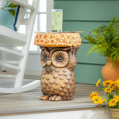 17" Resin Owl Patio Table | Plow & Hearth
