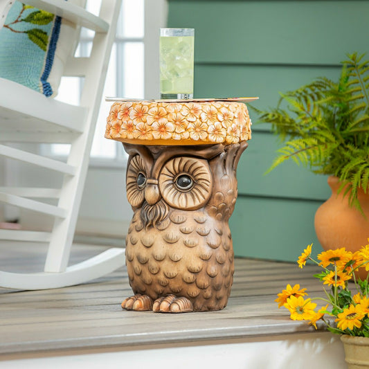 17" Resin Owl Patio Table | Plow & Hearth
