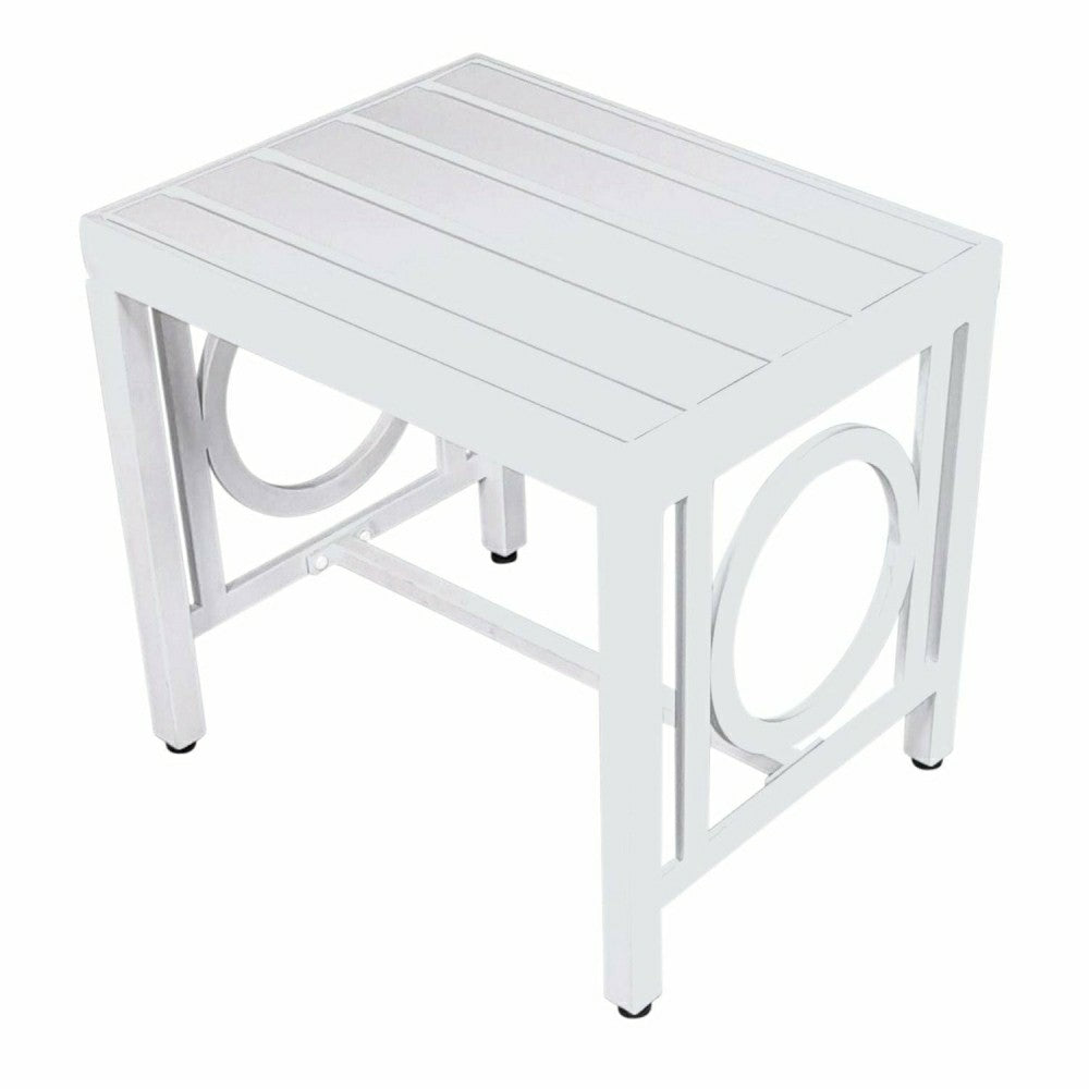 Grammercy Outdoor Side Table, White | Plow & Hearth