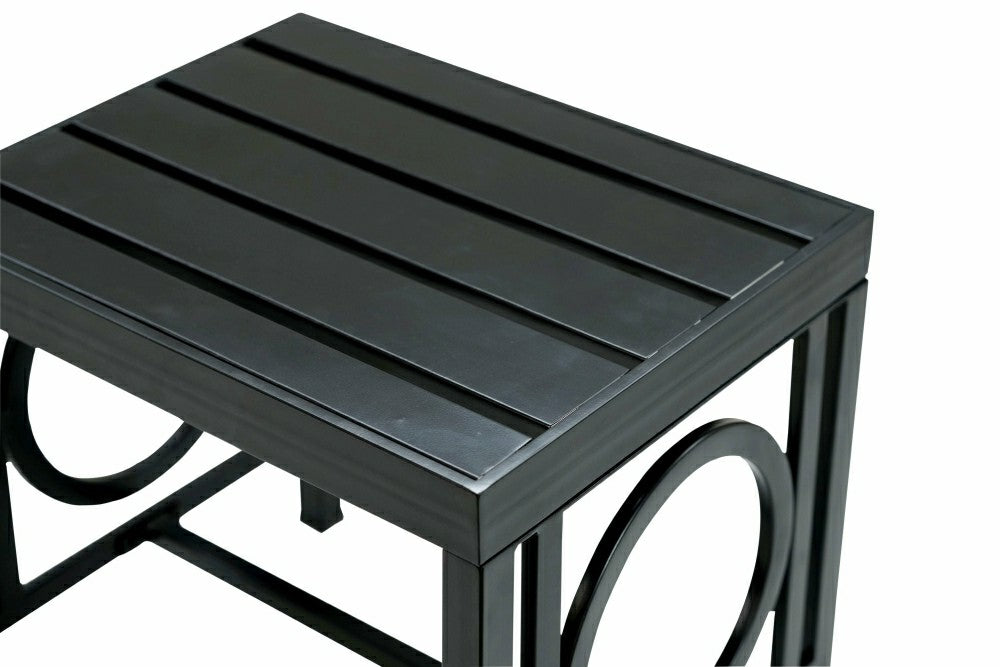 Grammercy Outdoor Side Table, Black | Plow & Hearth