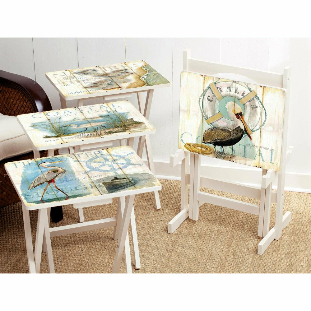 Shore Birds TV Tray Set with Stand | Plow & Hearth