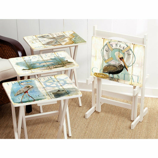 Shore Birds TV Tray Set with Stand | Plow & Hearth