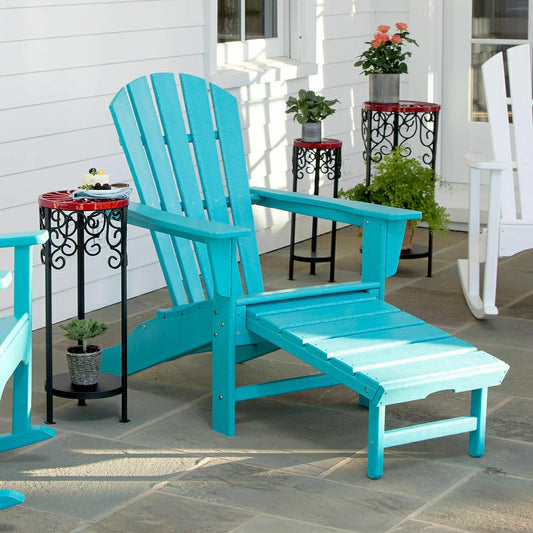 POLYWOOD Adirondack Chair with Ottoman | Plow & Hearth