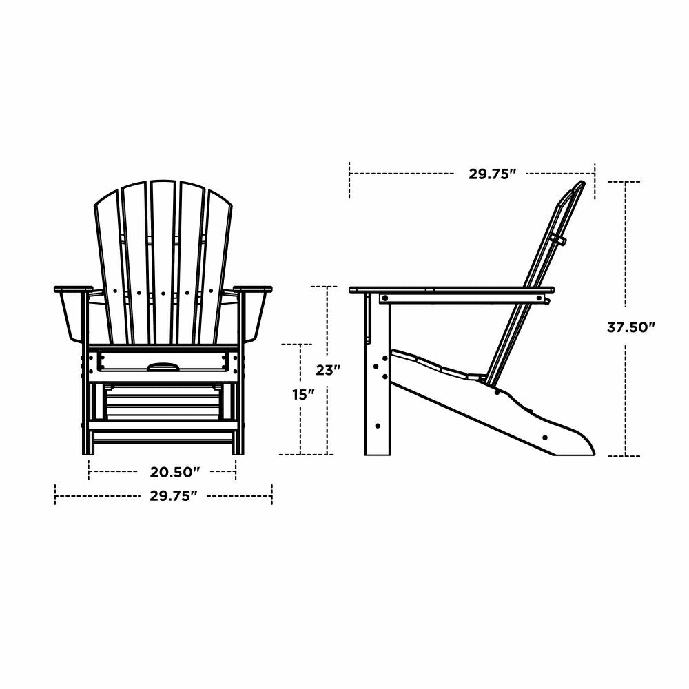 POLYWOOD Adirondack Chair with Ottoman | Plow & Hearth