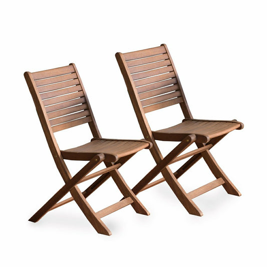 Eucalyptus Folding Bistro Chairs, Set of 2 | Plow & Hearth