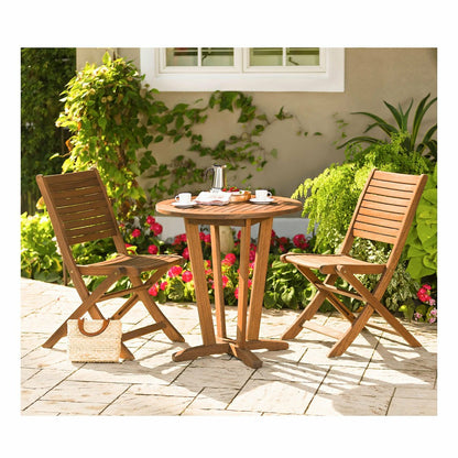 Eucalyptus Folding Bistro Chairs, Set of 2 | Plow & Hearth
