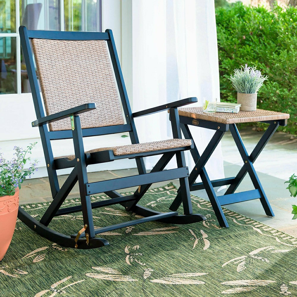 Claytor Folding Eucalyptus Outdoor Rocker | Plow & Hearth
