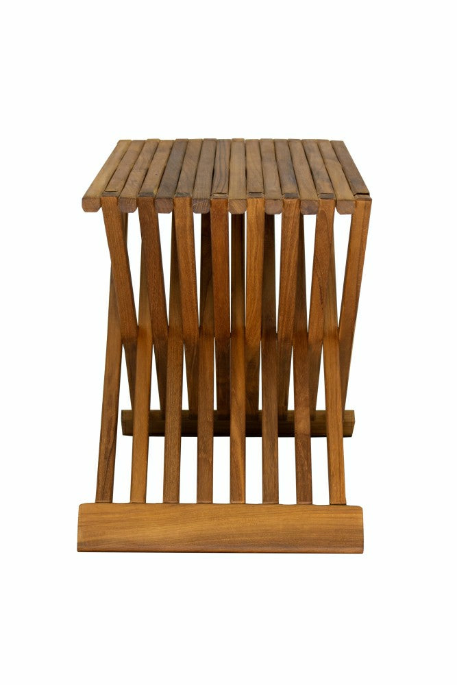 Winchester Teak Folding Stool | Plow & Hearth