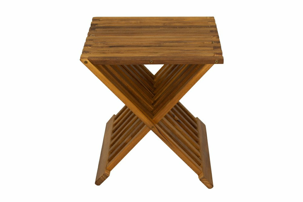 Winchester Teak Folding Stool | Plow & Hearth