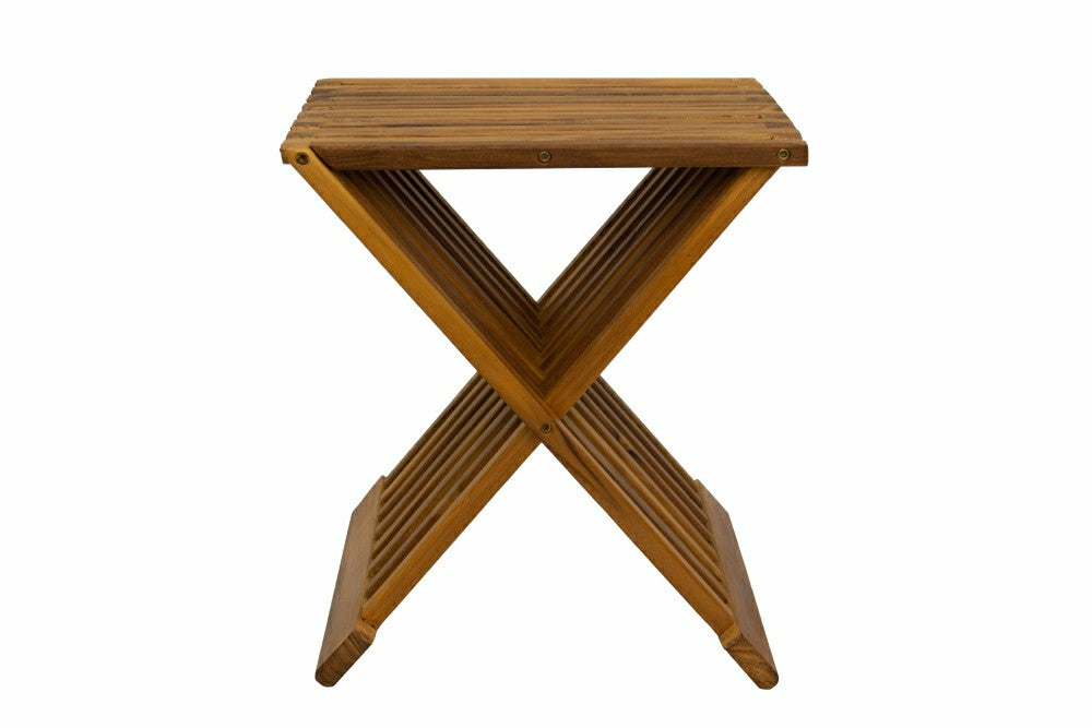 Winchester Teak Folding Stool | Plow & Hearth