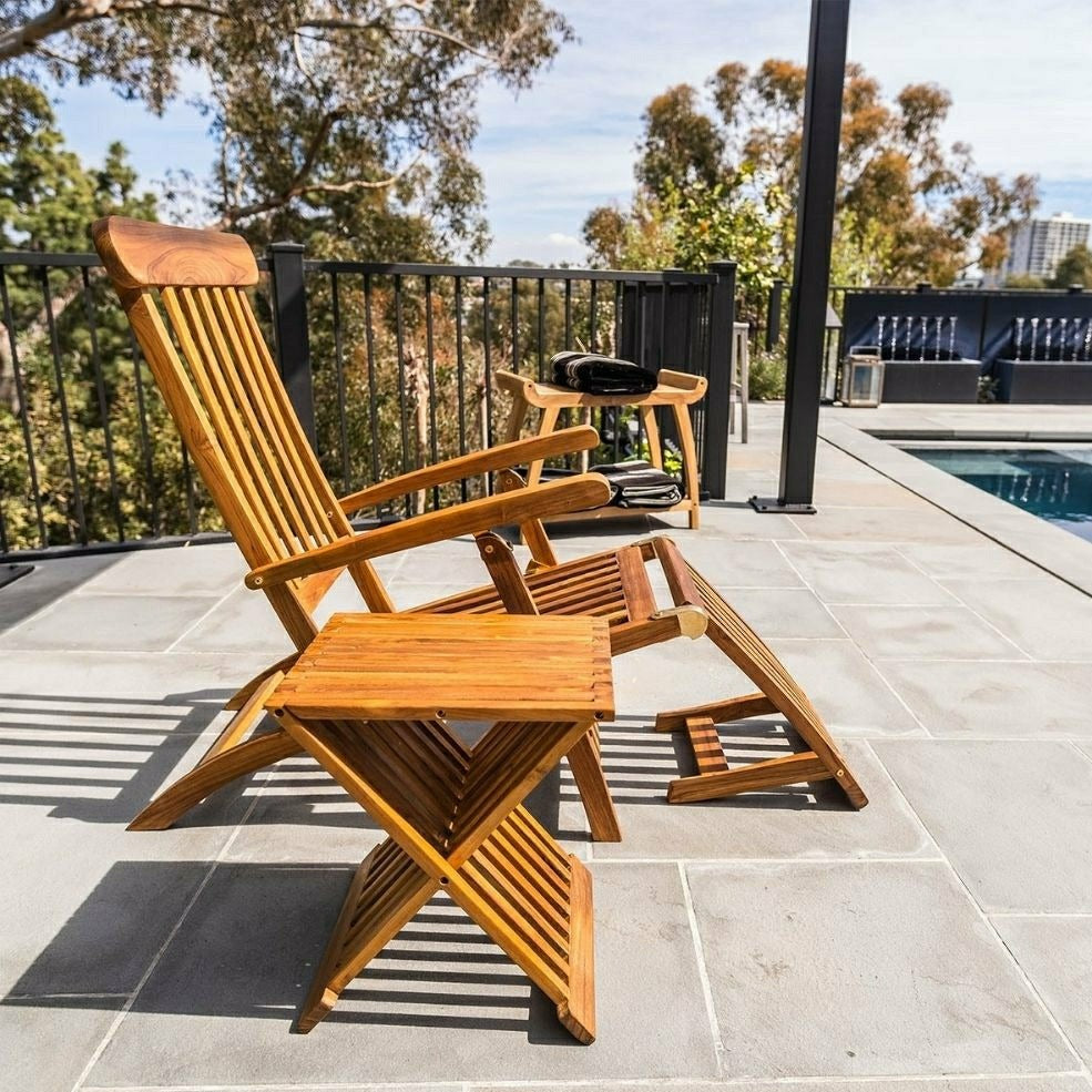 Winchester Teak Folding Stool | Plow & Hearth
