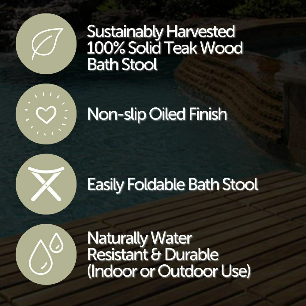 Winchester Teak Folding Stool | Plow & Hearth