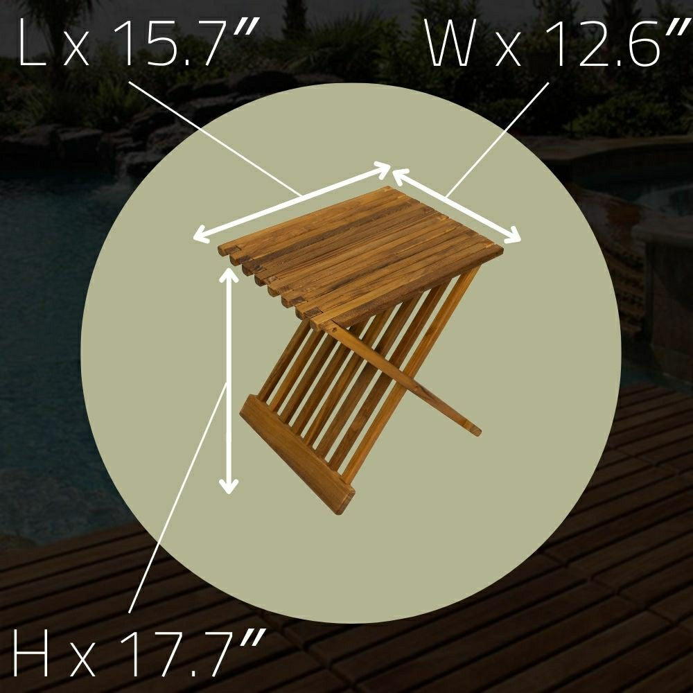 Winchester Teak Folding Stool | Plow & Hearth