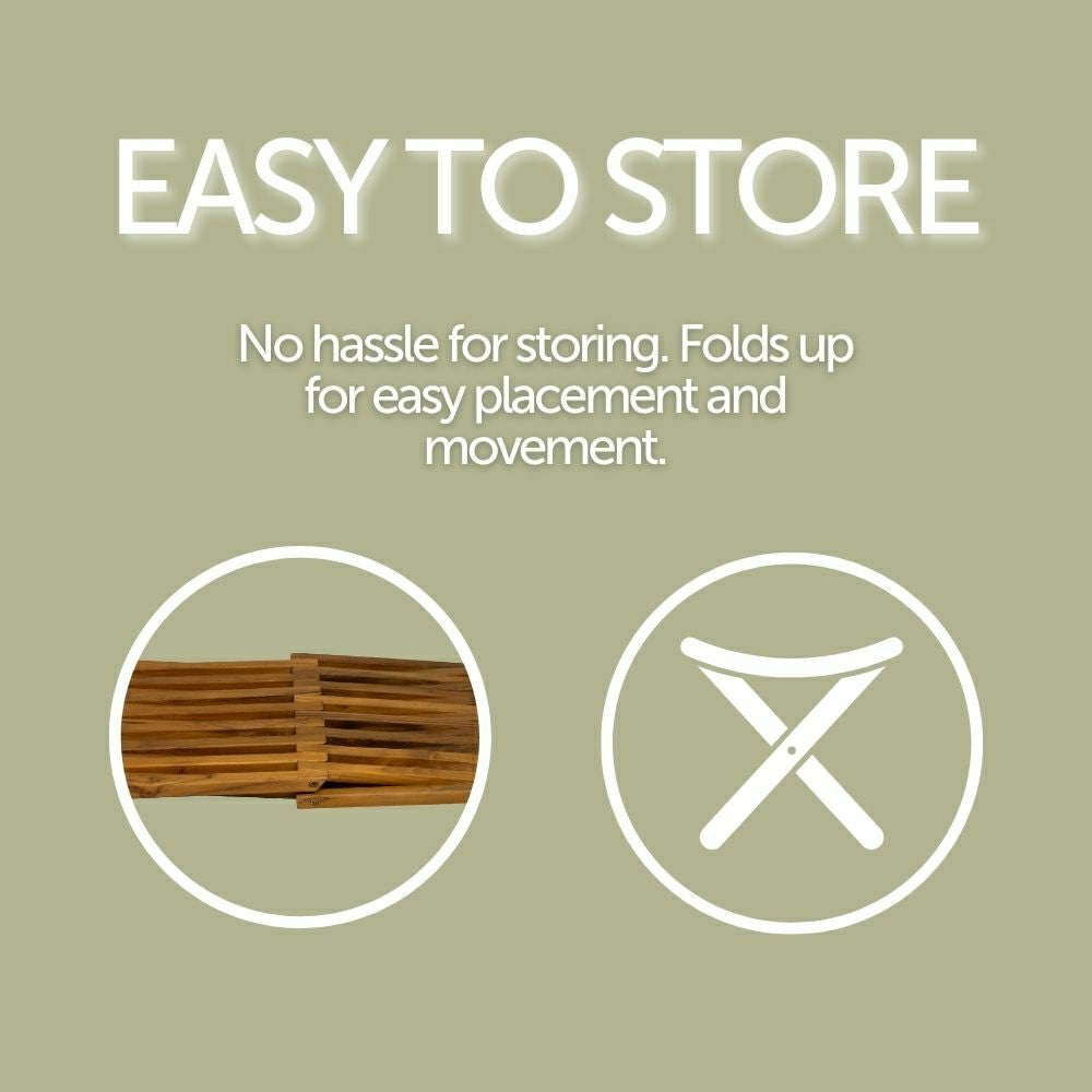 Winchester Teak Folding Stool | Plow & Hearth