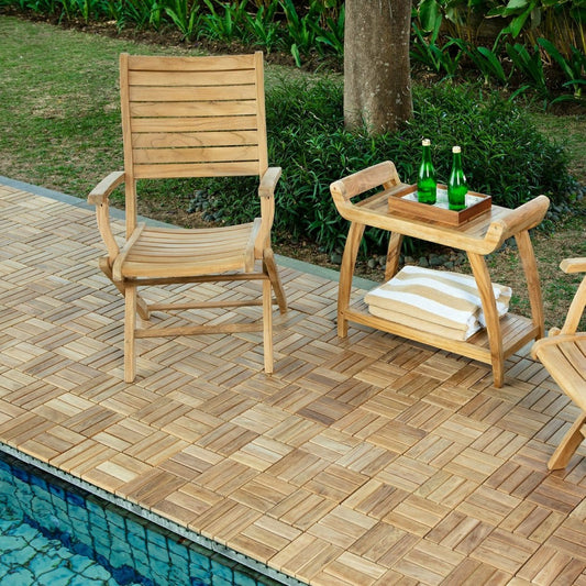 Norwegian Natural Teak Shower and Bath Curved Spa Bench with Shelf - 3 | Plow & Hearth