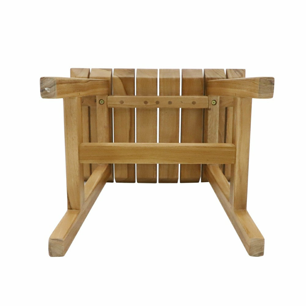 Phoenix Natural Teak Shower and Bath Slatted Stool | Plow & Hearth