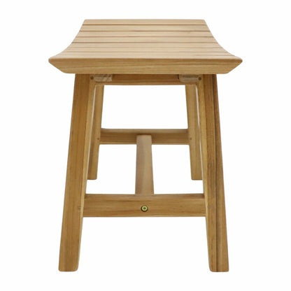 Phoenix Natural Teak Shower and Bath Slatted Stool | Plow & Hearth
