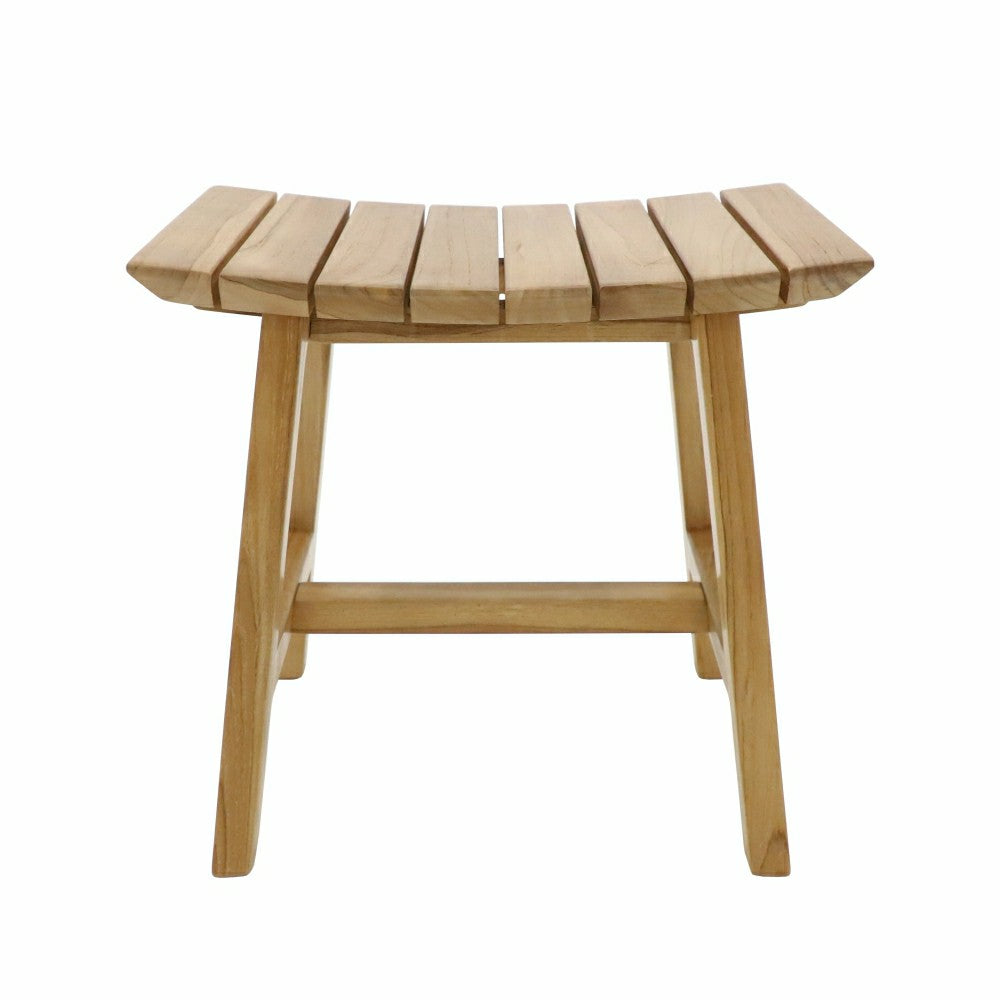 Phoenix Natural Teak Shower and Bath Slatted Stool | Plow & Hearth