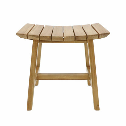 Phoenix Natural Teak Shower and Bath Slatted Stool | Plow & Hearth