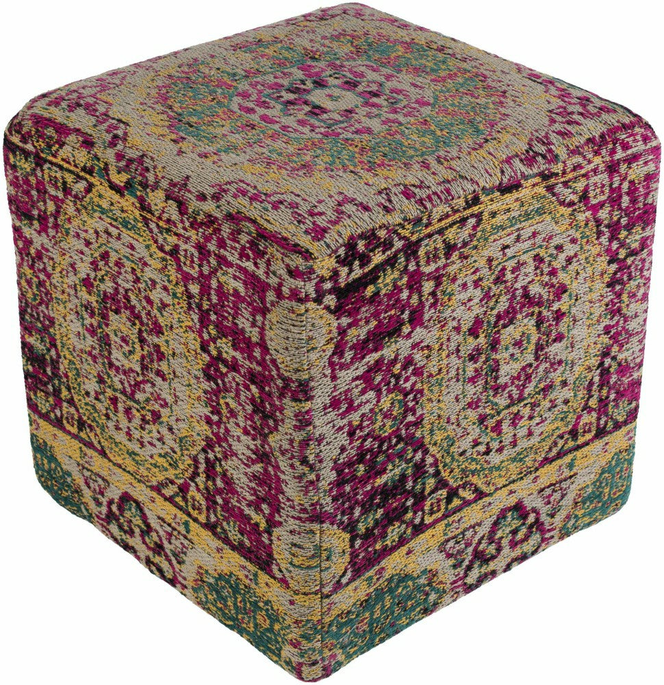 Gretna Magenta Ottoman Pouf | Plow & Hearth
