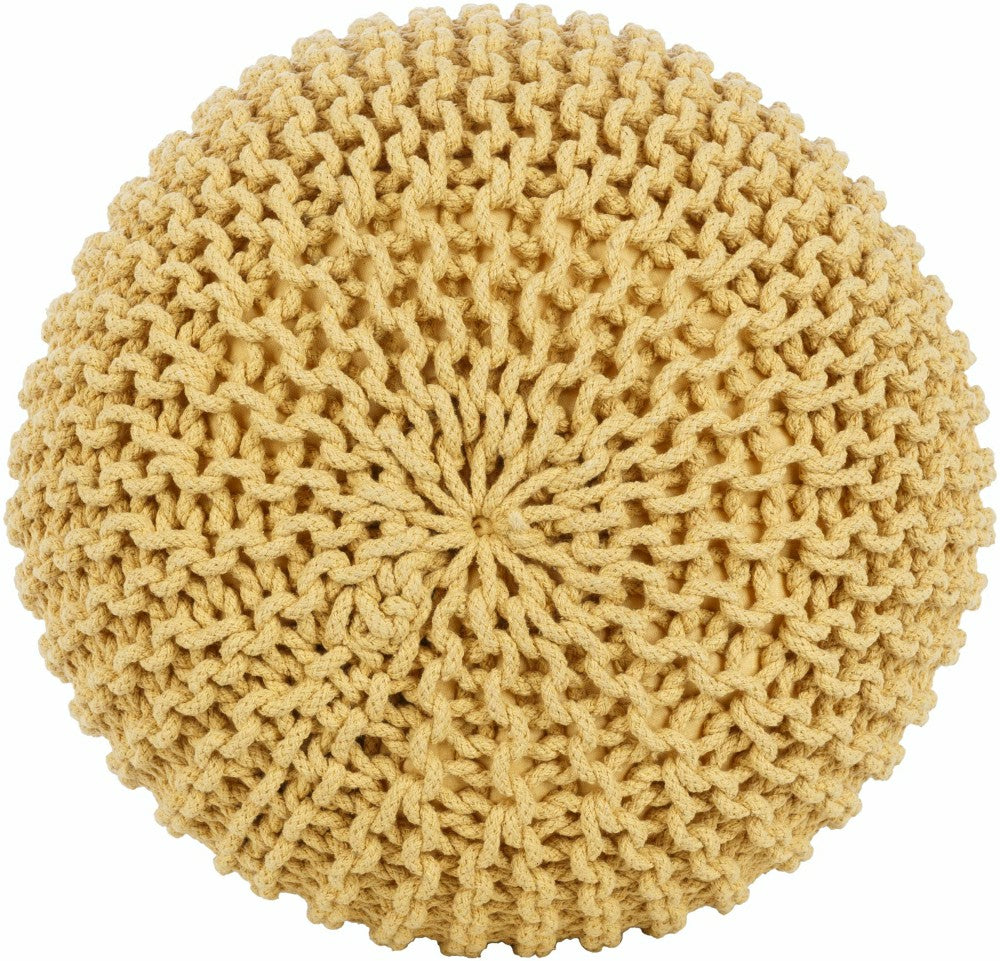 Yablanitsa Orange Knitted Pouf | Plow & Hearth
