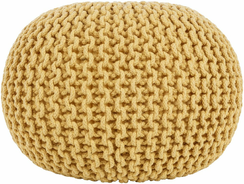 Yablanitsa Orange Knitted Pouf | Plow & Hearth