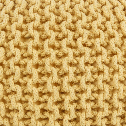Yablanitsa Orange Knitted Pouf | Plow & Hearth