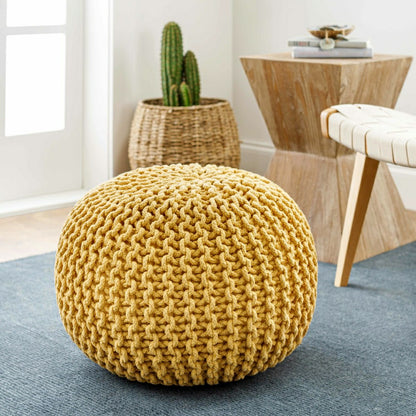 Yablanitsa Orange Knitted Pouf | Plow & Hearth