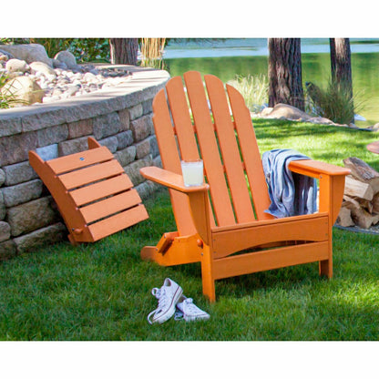 POLYWOOD® Classic Oversized Adirondack Folding Ottoman | Plow & Hearth