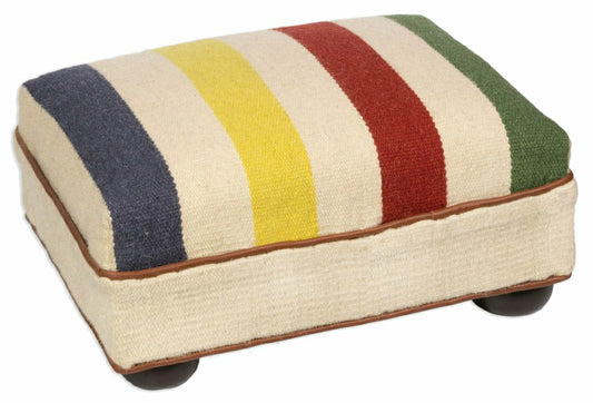Hudson Bay Hand-Hooked Footstool | Plow & Hearth