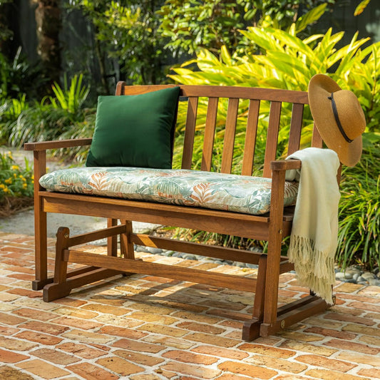 Eucalyptus Wood Love Seat Glider | Plow & Hearth