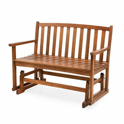 Eucalyptus Wood Love Seat Glider | Plow & Hearth