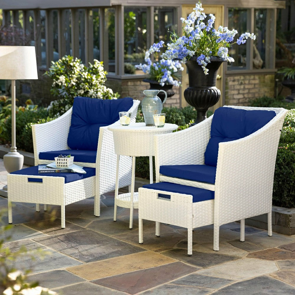 Harbor Moon Chat Set with Hideaway Ottomans and Cooler Table | Plow & Hearth