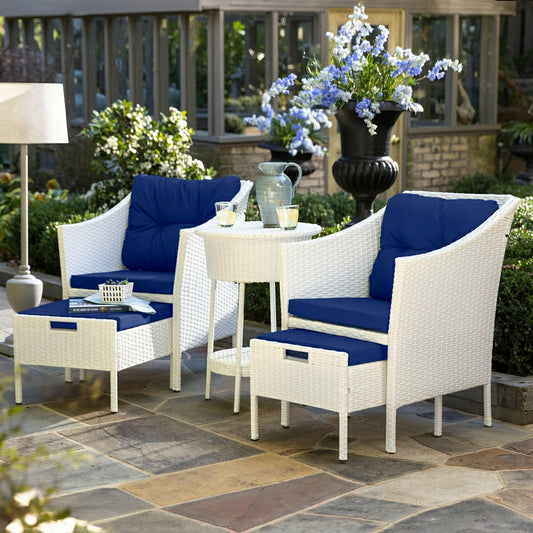 Harbor Moon Chat Set with Hideaway Ottomans and Cooler Table | Plow & Hearth
